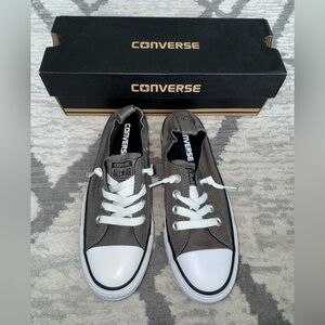 NIB AUTHENTIC WOMEN’S CONVERSE CT SHORELINE CHARCOAL BLACK SLIP ON SHOES SIZE 5